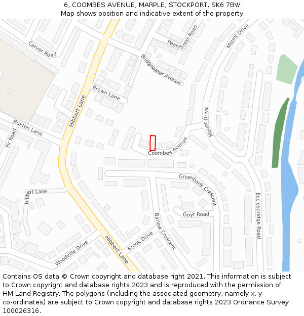 6, COOMBES AVENUE, MARPLE, STOCKPORT, SK6 7BW: Location map and indicative extent of plot