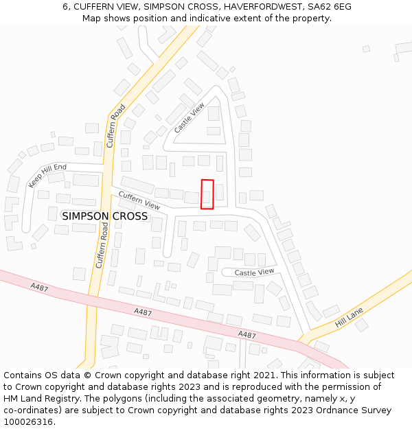 6, CUFFERN VIEW, SIMPSON CROSS, HAVERFORDWEST, SA62 6EG: Location map and indicative extent of plot