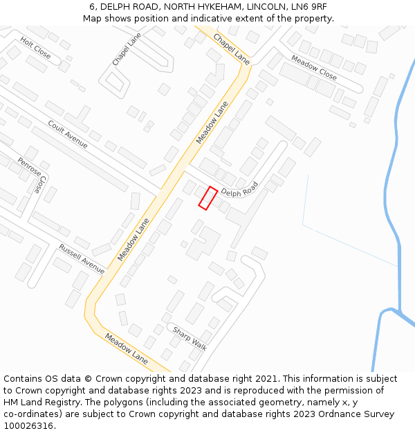 6, DELPH ROAD, NORTH HYKEHAM, LINCOLN, LN6 9RF: Location map and indicative extent of plot