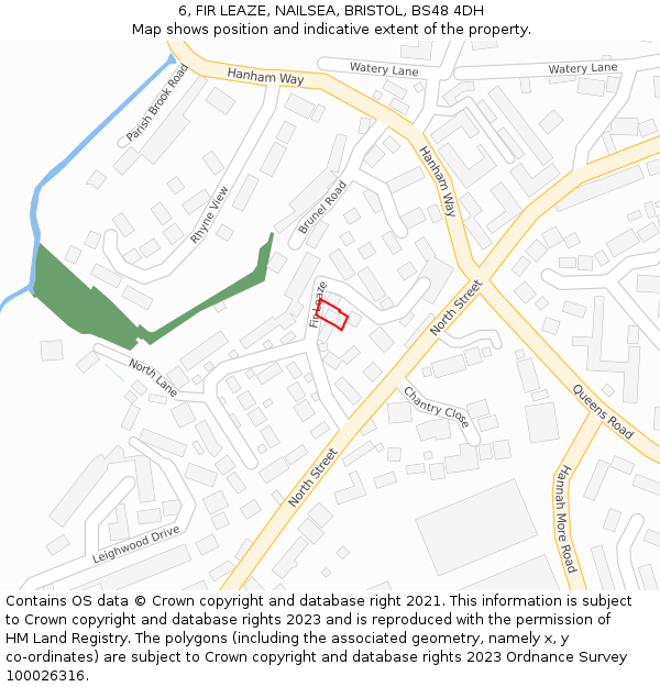 6, FIR LEAZE, NAILSEA, BRISTOL, BS48 4DH: Location map and indicative extent of plot