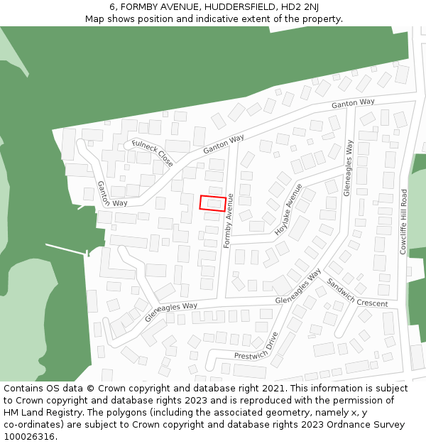6, FORMBY AVENUE, HUDDERSFIELD, HD2 2NJ: Location map and indicative extent of plot