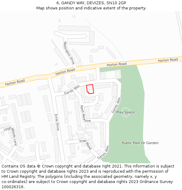 6, GANDY WAY, DEVIZES, SN10 2GP: Location map and indicative extent of plot