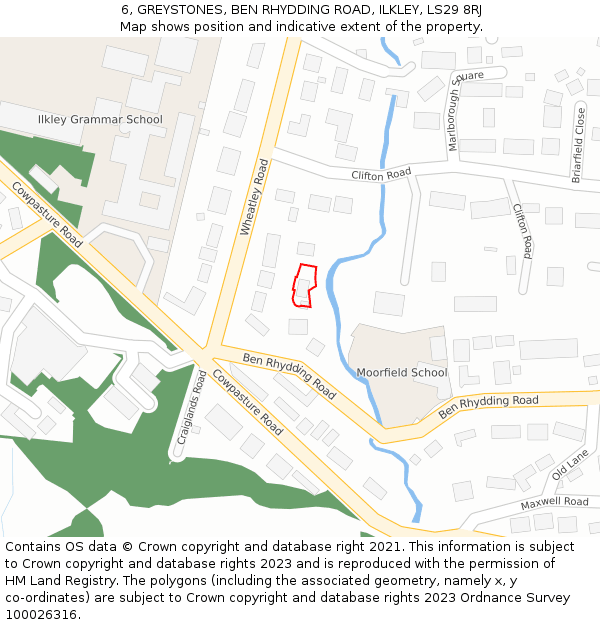 6, GREYSTONES, BEN RHYDDING ROAD, ILKLEY, LS29 8RJ: Location map and indicative extent of plot