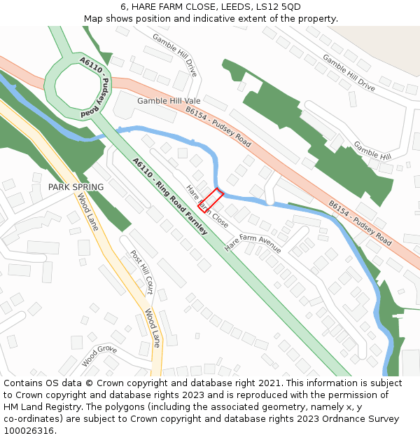 6, HARE FARM CLOSE, LEEDS, LS12 5QD: Location map and indicative extent of plot