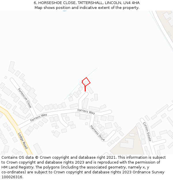 6, HORSESHOE CLOSE, TATTERSHALL, LINCOLN, LN4 4HA: Location map and indicative extent of plot
