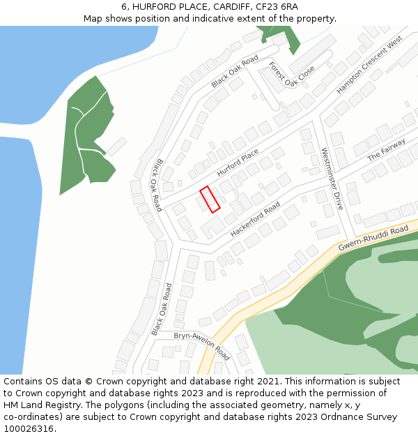6, HURFORD PLACE, CARDIFF, CF23 6RA: Location map and indicative extent of plot