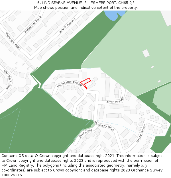 6, LINDISFARNE AVENUE, ELLESMERE PORT, CH65 9JF: Location map and indicative extent of plot
