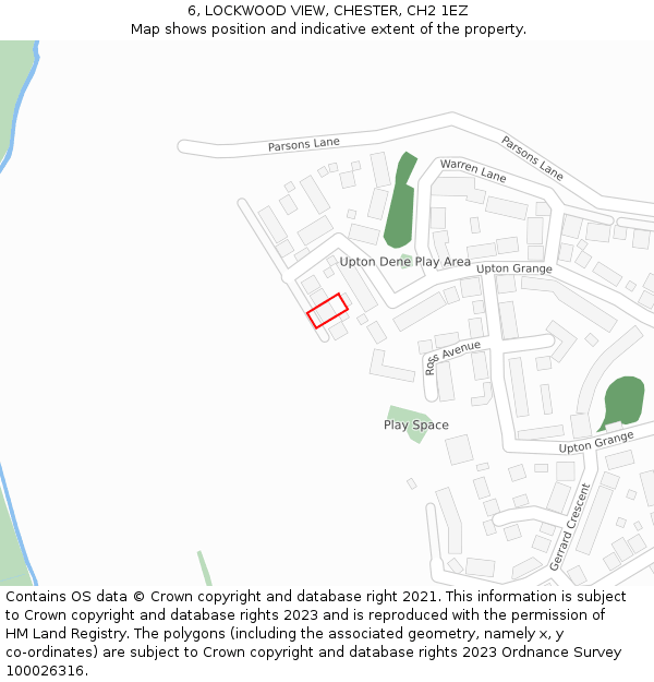 6, LOCKWOOD VIEW, CHESTER, CH2 1EZ: Location map and indicative extent of plot