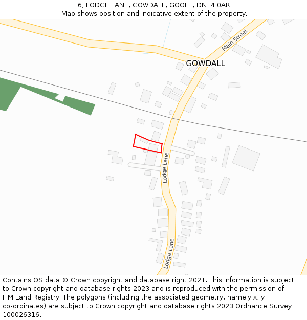 6, LODGE LANE, GOWDALL, GOOLE, DN14 0AR: Location map and indicative extent of plot