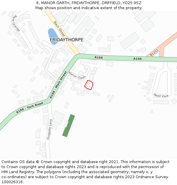 6, MANOR GARTH, FRIDAYTHORPE, DRIFFIELD, YO25 9SZ: Location map and indicative extent of plot