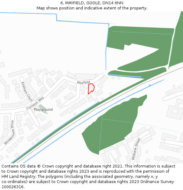 6, MAYFIELD, GOOLE, DN14 6NN: Location map and indicative extent of plot