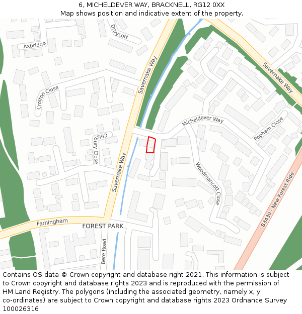 6, MICHELDEVER WAY, BRACKNELL, RG12 0XX: Location map and indicative extent of plot