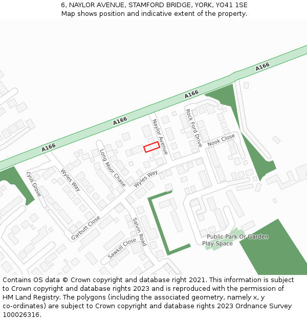 6, NAYLOR AVENUE, STAMFORD BRIDGE, YORK, YO41 1SE: Location map and indicative extent of plot