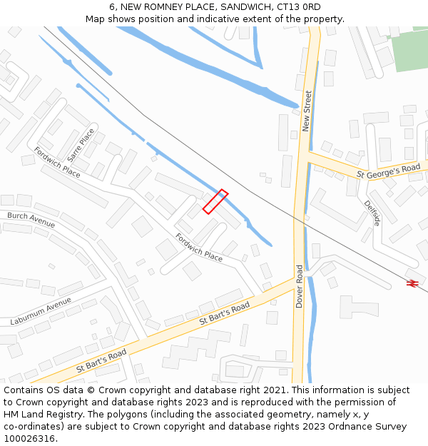 6, NEW ROMNEY PLACE, SANDWICH, CT13 0RD: Location map and indicative extent of plot