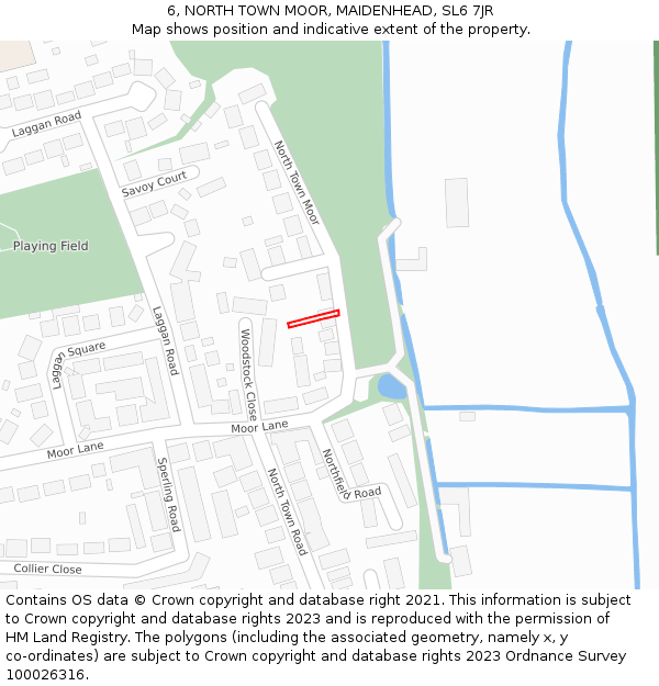 6, NORTH TOWN MOOR, MAIDENHEAD, SL6 7JR: Location map and indicative extent of plot