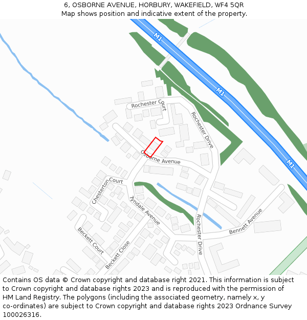 6, OSBORNE AVENUE, HORBURY, WAKEFIELD, WF4 5QR: Location map and indicative extent of plot