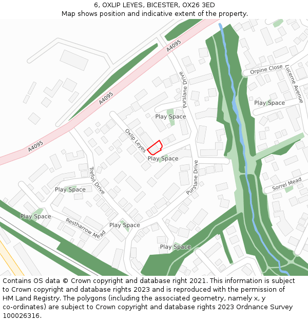 6, OXLIP LEYES, BICESTER, OX26 3ED: Location map and indicative extent of plot