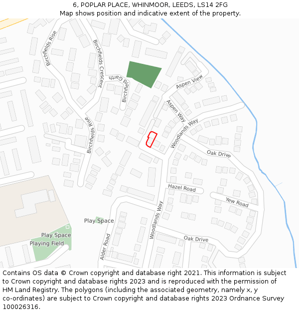 6, POPLAR PLACE, WHINMOOR, LEEDS, LS14 2FG: Location map and indicative extent of plot