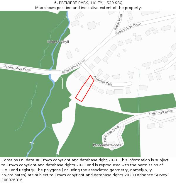 6, PREMIERE PARK, ILKLEY, LS29 9RQ: Location map and indicative extent of plot