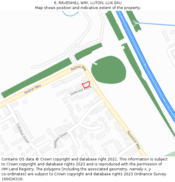 6, RAVENHILL WAY, LUTON, LU4 0XU: Location map and indicative extent of plot