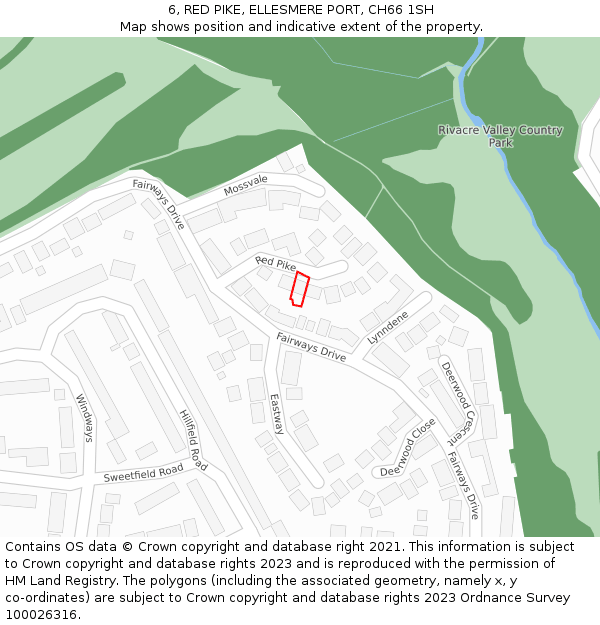 6, RED PIKE, ELLESMERE PORT, CH66 1SH: Location map and indicative extent of plot