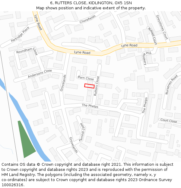 6, RUTTERS CLOSE, KIDLINGTON, OX5 1SN: Location map and indicative extent of plot