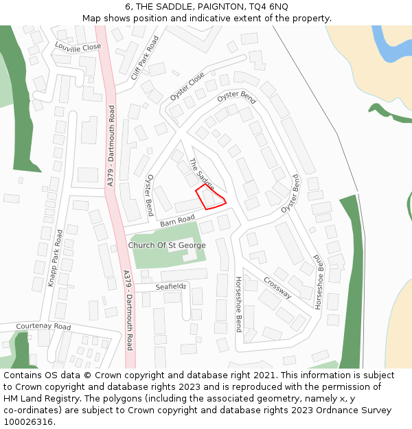6, THE SADDLE, PAIGNTON, TQ4 6NQ: Location map and indicative extent of plot