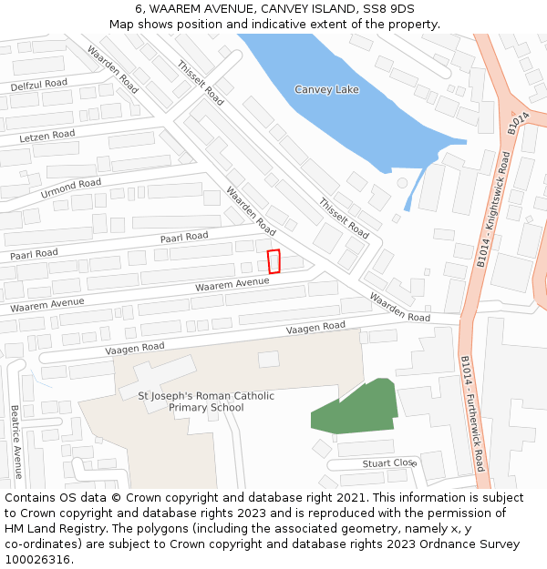 6, WAAREM AVENUE, CANVEY ISLAND, SS8 9DS: Location map and indicative extent of plot