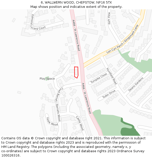 6, WALLWERN WOOD, CHEPSTOW, NP16 5TX: Location map and indicative extent of plot