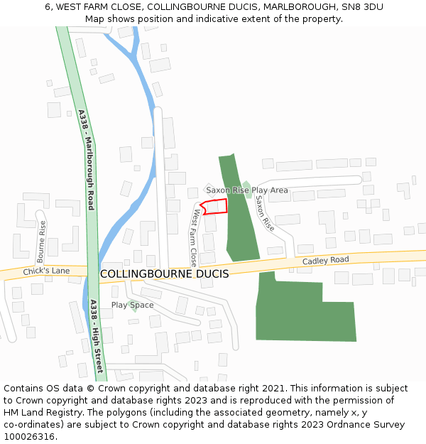 6, WEST FARM CLOSE, COLLINGBOURNE DUCIS, MARLBOROUGH, SN8 3DU: Location map and indicative extent of plot