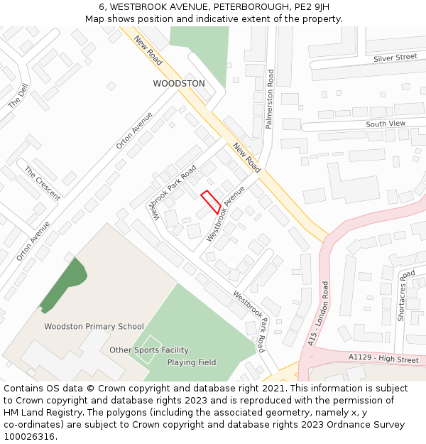 6, WESTBROOK AVENUE, PETERBOROUGH, PE2 9JH: Location map and indicative extent of plot