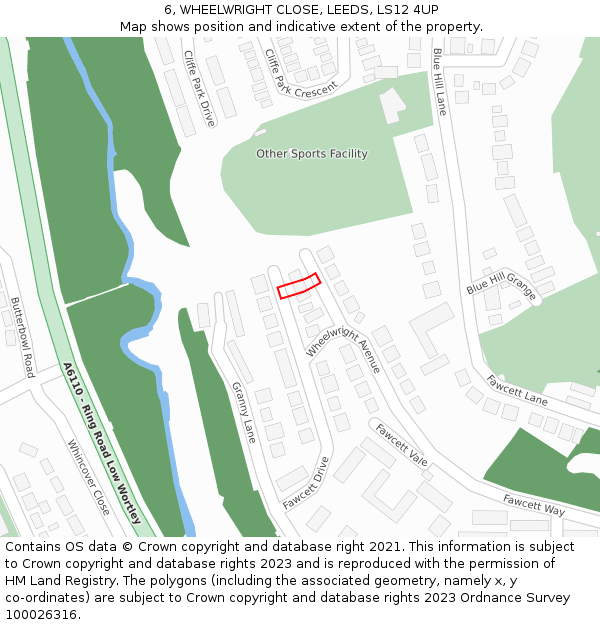 6, WHEELWRIGHT CLOSE, LEEDS, LS12 4UP: Location map and indicative extent of plot