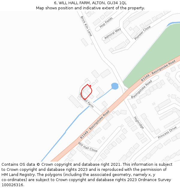6, WILL HALL FARM, ALTON, GU34 1QL: Location map and indicative extent of plot