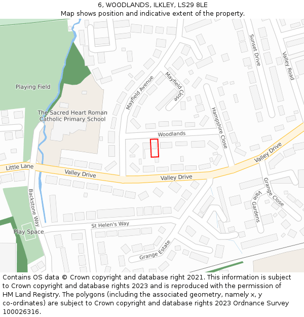 6, WOODLANDS, ILKLEY, LS29 8LE: Location map and indicative extent of plot