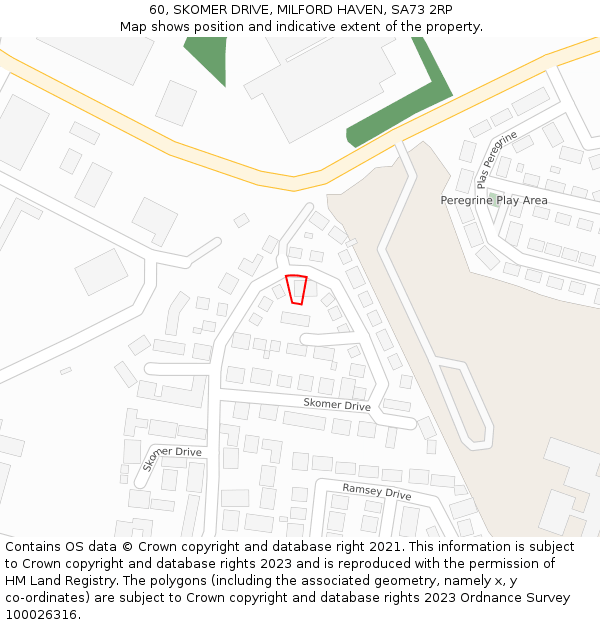 60, SKOMER DRIVE, MILFORD HAVEN, SA73 2RP: Location map and indicative extent of plot