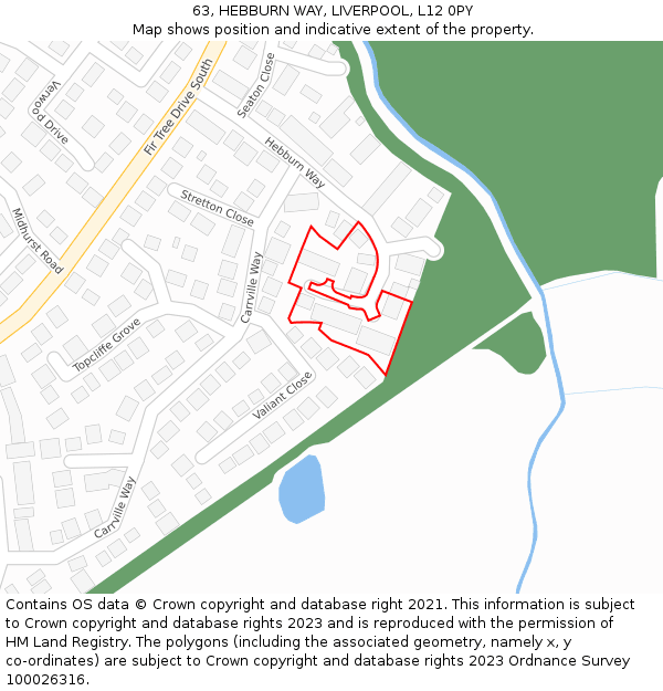 63, HEBBURN WAY, LIVERPOOL, L12 0PY: Location map and indicative extent of plot