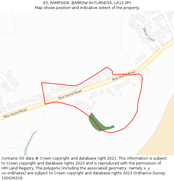 63, RAMPSIDE, BARROW-IN-FURNESS, LA13 0PY: Location map and indicative extent of plot