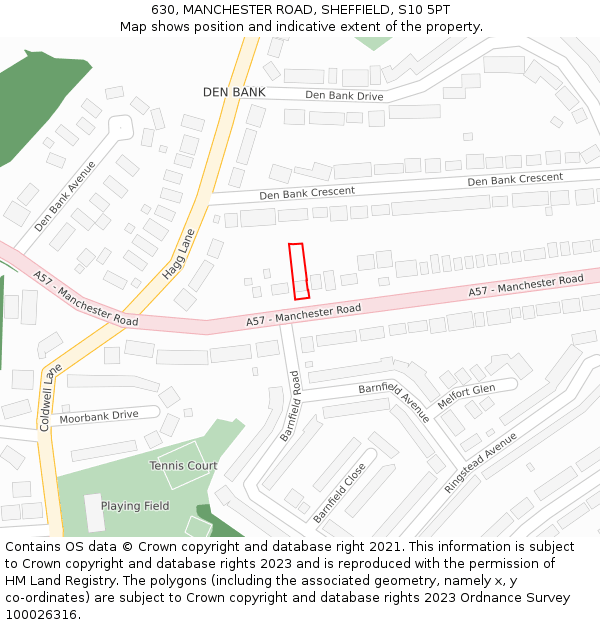 630, MANCHESTER ROAD, SHEFFIELD, S10 5PT: Location map and indicative extent of plot