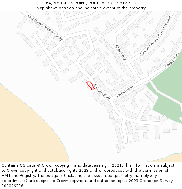64, MARINERS POINT, PORT TALBOT, SA12 6DN: Location map and indicative extent of plot