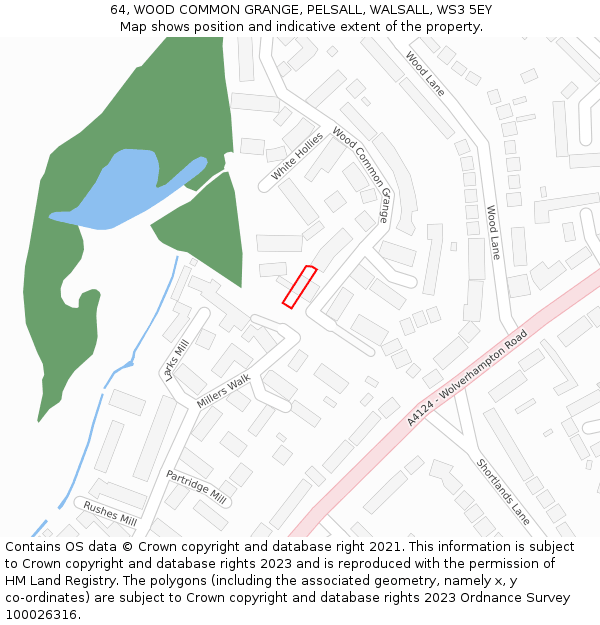 64, WOOD COMMON GRANGE, PELSALL, WALSALL, WS3 5EY: Location map and indicative extent of plot