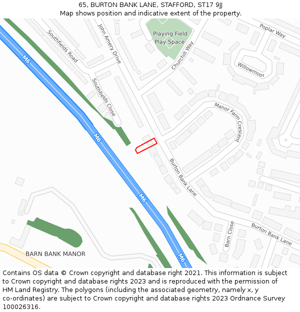 65, BURTON BANK LANE, STAFFORD, ST17 9JJ: Location map and indicative extent of plot