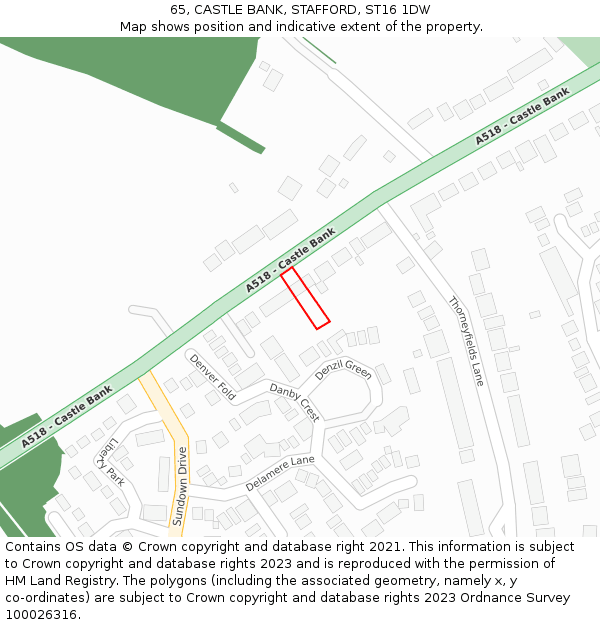 65, CASTLE BANK, STAFFORD, ST16 1DW: Location map and indicative extent of plot