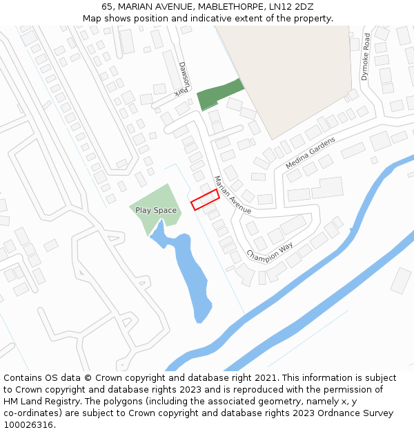 65, MARIAN AVENUE, MABLETHORPE, LN12 2DZ: Location map and indicative extent of plot