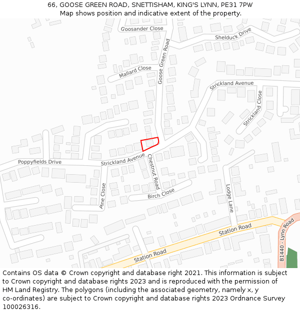 66, GOOSE GREEN ROAD, SNETTISHAM, KING'S LYNN, PE31 7PW: Location map and indicative extent of plot