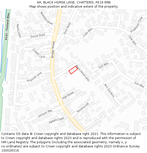 6A, BLACK HORSE LANE, CHATTERIS, PE16 6RB: Location map and indicative extent of plot