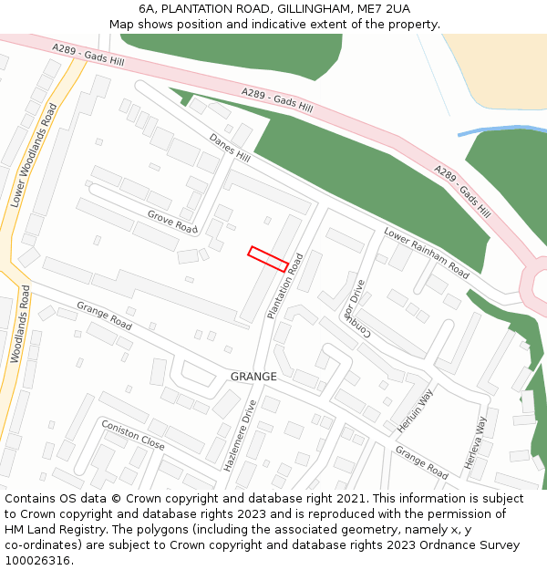 6A, PLANTATION ROAD, GILLINGHAM, ME7 2UA: Location map and indicative extent of plot