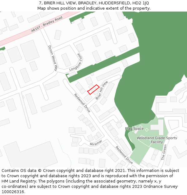 7, BRIER HILL VIEW, BRADLEY, HUDDERSFIELD, HD2 1JQ: Location map and indicative extent of plot