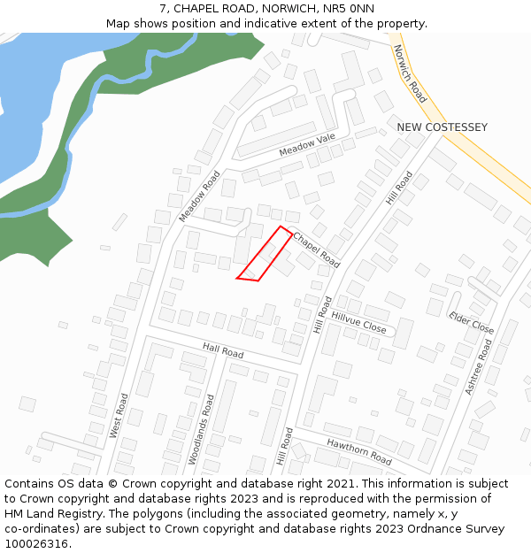 7, CHAPEL ROAD, NORWICH, NR5 0NN: Location map and indicative extent of plot