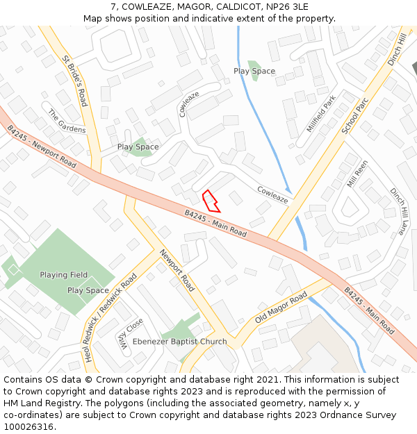 7, COWLEAZE, MAGOR, CALDICOT, NP26 3LE: Location map and indicative extent of plot