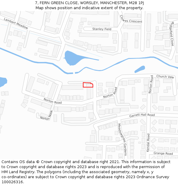 7, FERN GREEN CLOSE, WORSLEY, MANCHESTER, M28 1PJ: Location map and indicative extent of plot
